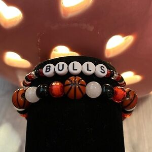 “Chicago Bulls” bracelet set❤️🖤🤍🏀